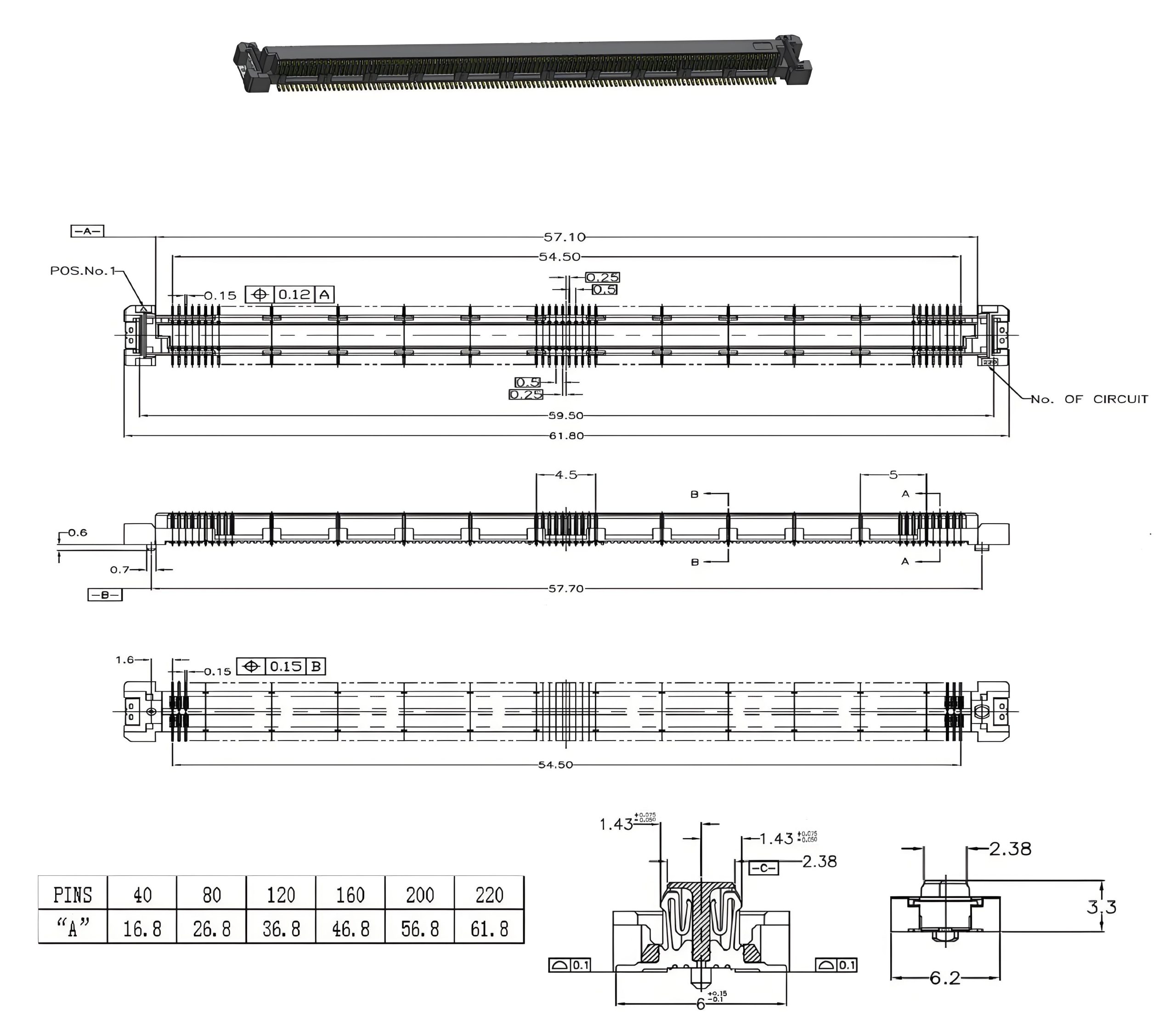 COM-E Series - 0.50mm Pitch Socket